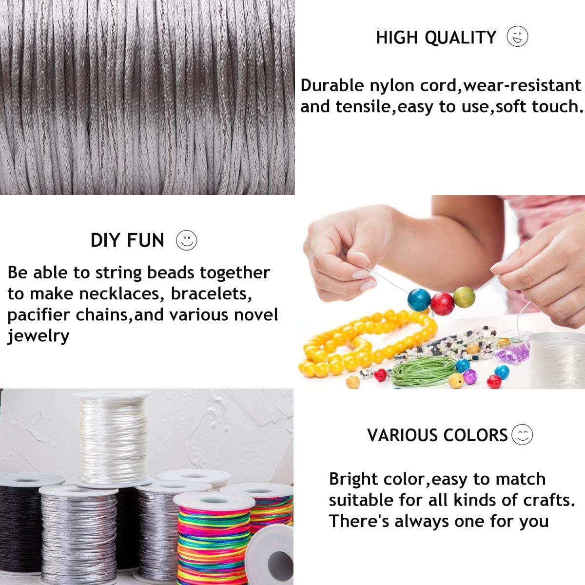 Cuerda de Nylon Satinada Promise Babe 75m Gris 1mm para Joyería