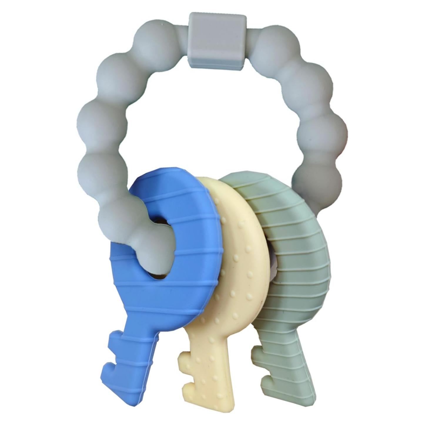 Llaves de Dentición para Bebés de Silicona - Alivio BPA Gris