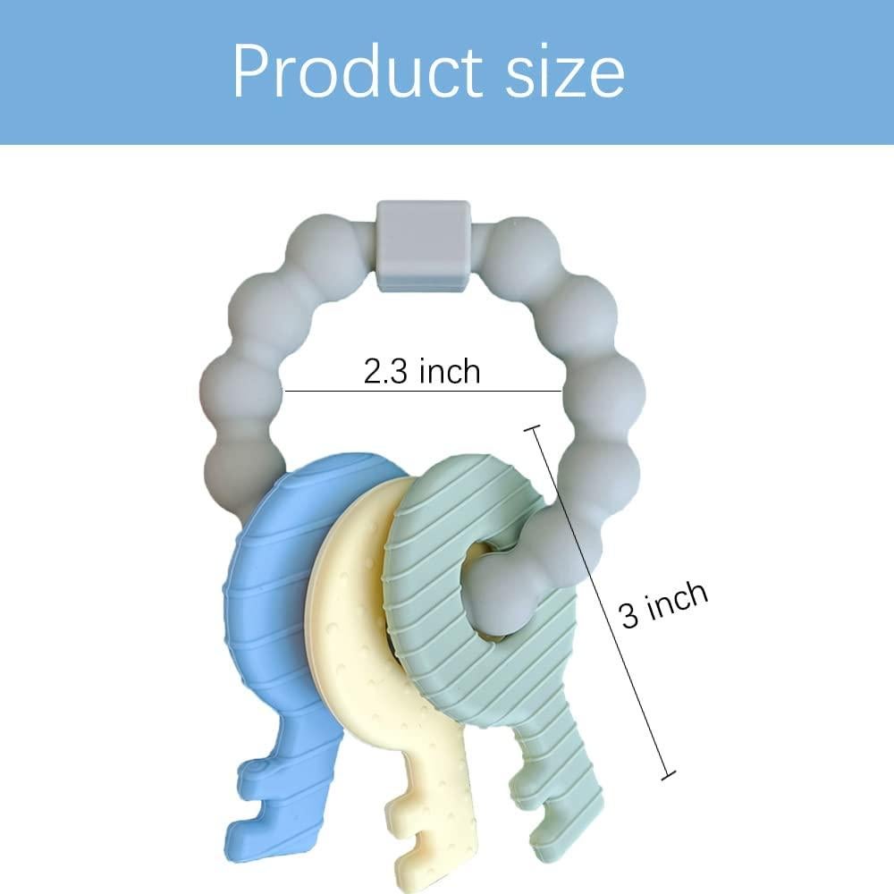 Llaves de Dentición para Bebés de Silicona - Alivio BPA Gris