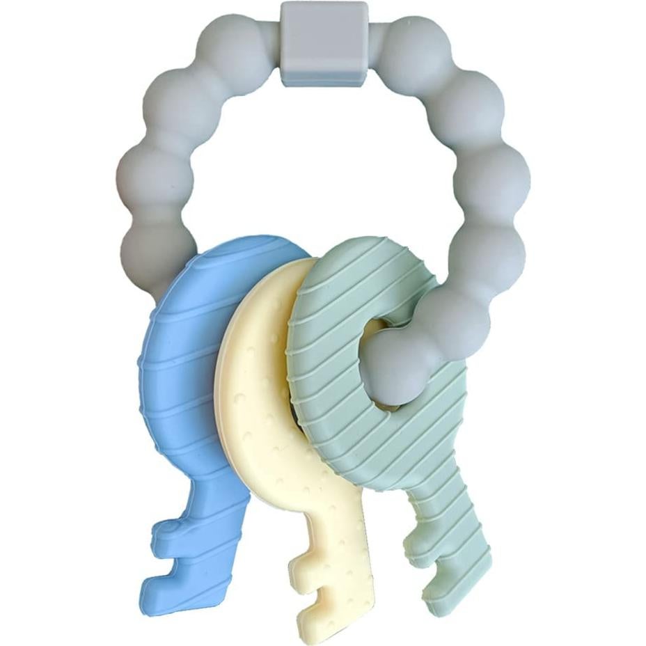 Llaves de Dentición para Bebés de Silicona - Alivio BPA Gris