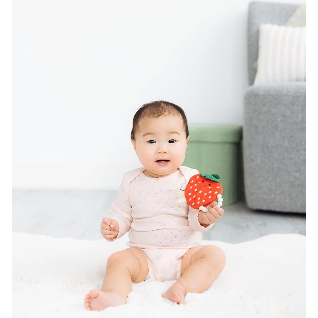 Mordedor de Fresa Crinkle Pearhead para Bebés 0m+, Silicona BPA Free