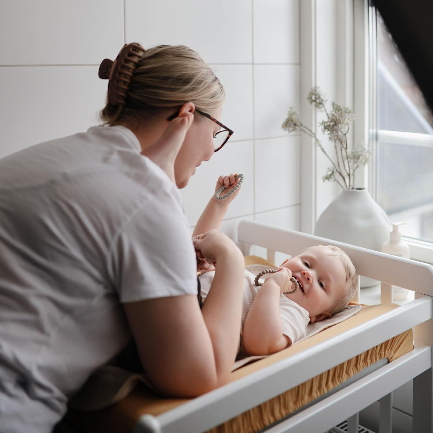 Pulsera de Dentición Mushie 3-Pack Salvia Clary Toscana Arena