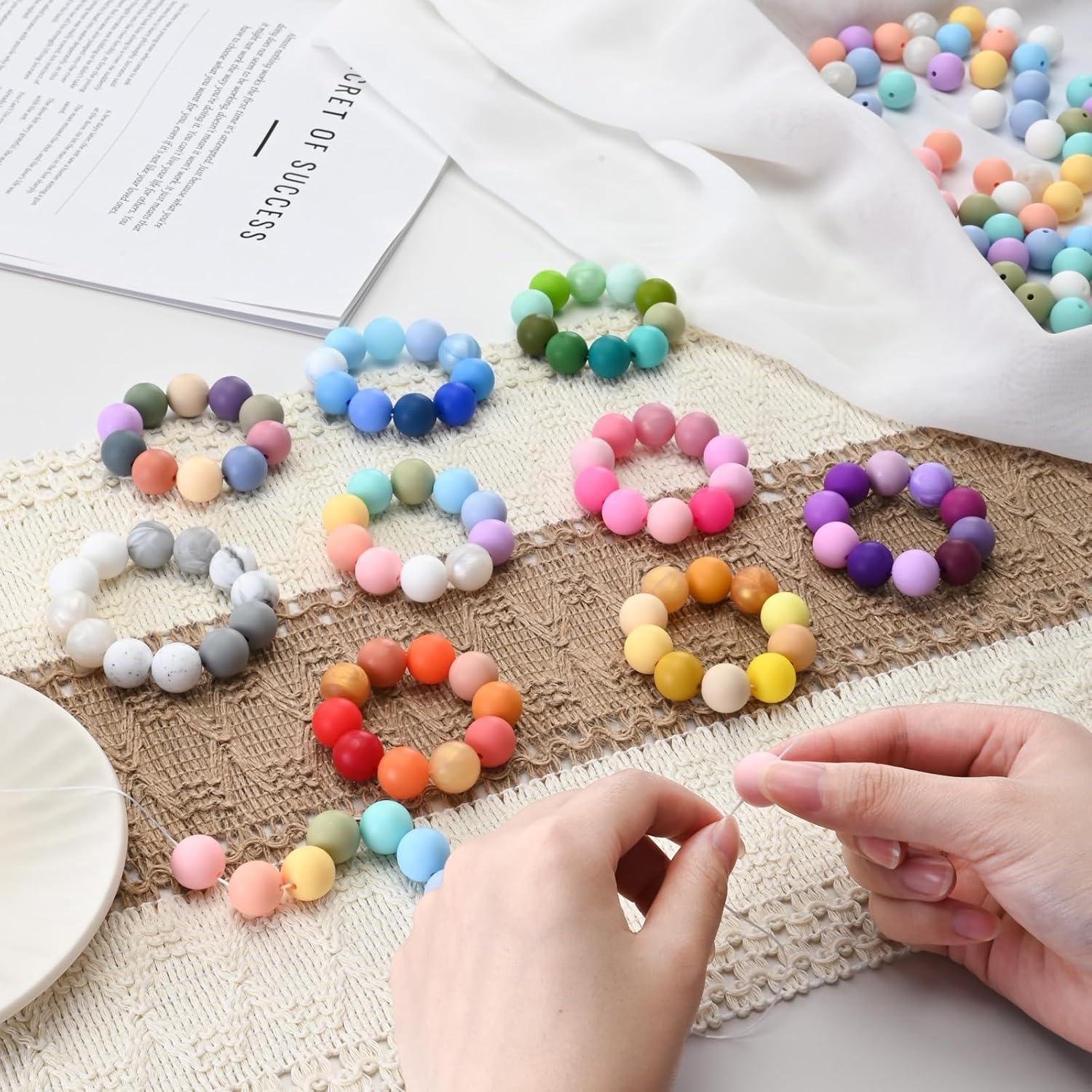 Perlas de Silicona 15mm U-LIAN 150 Pcs Mezcla de Colores