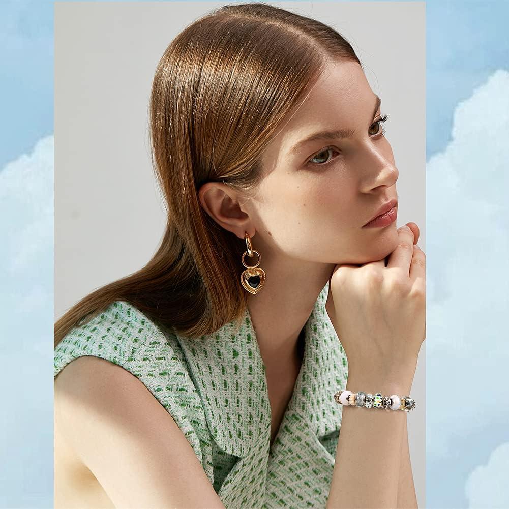 Conjunto de cuentas de gran agujero Aipridy 200 Piezas Arcoíris