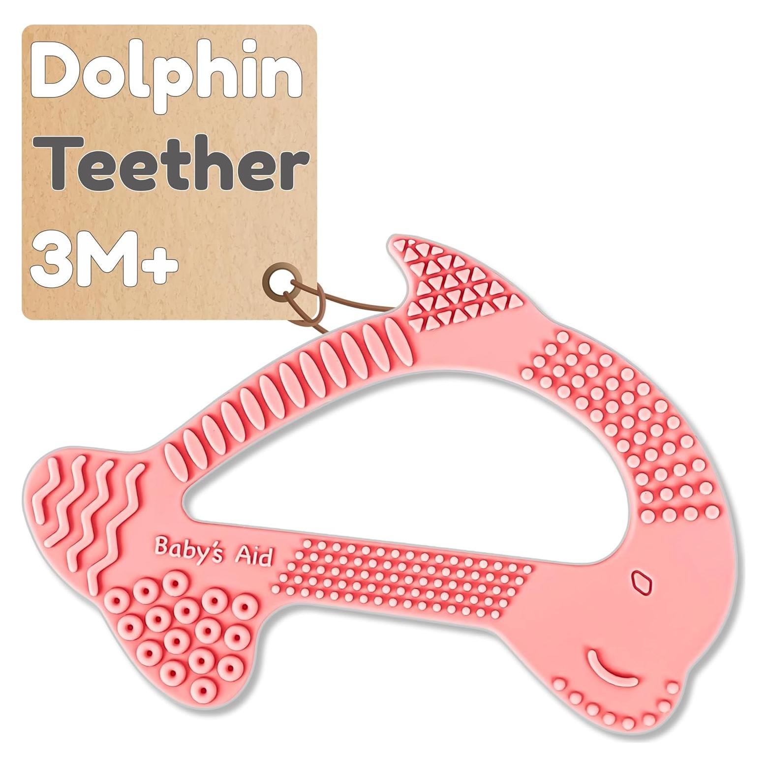 Mordedor de Dentición Delfín Silicona 100% Libre BPA 3M+