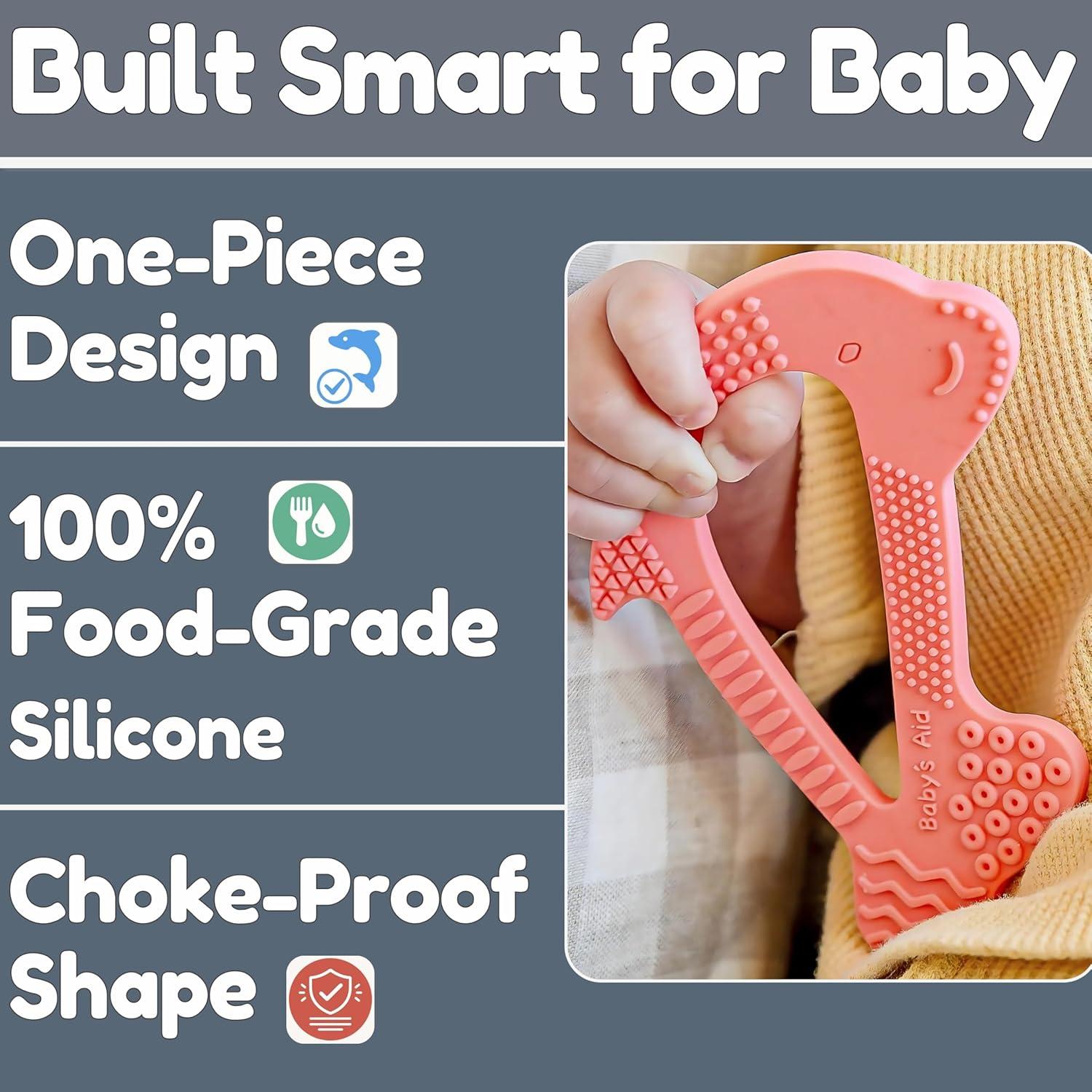 Mordedor de Dentición Delfín Silicona 100% Libre BPA 3M+