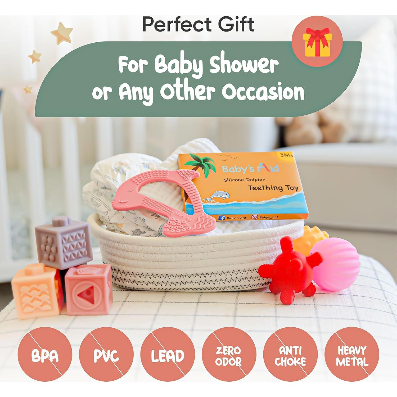 Mordedor de Dentición Delfín Silicona 100% Libre BPA 3M+