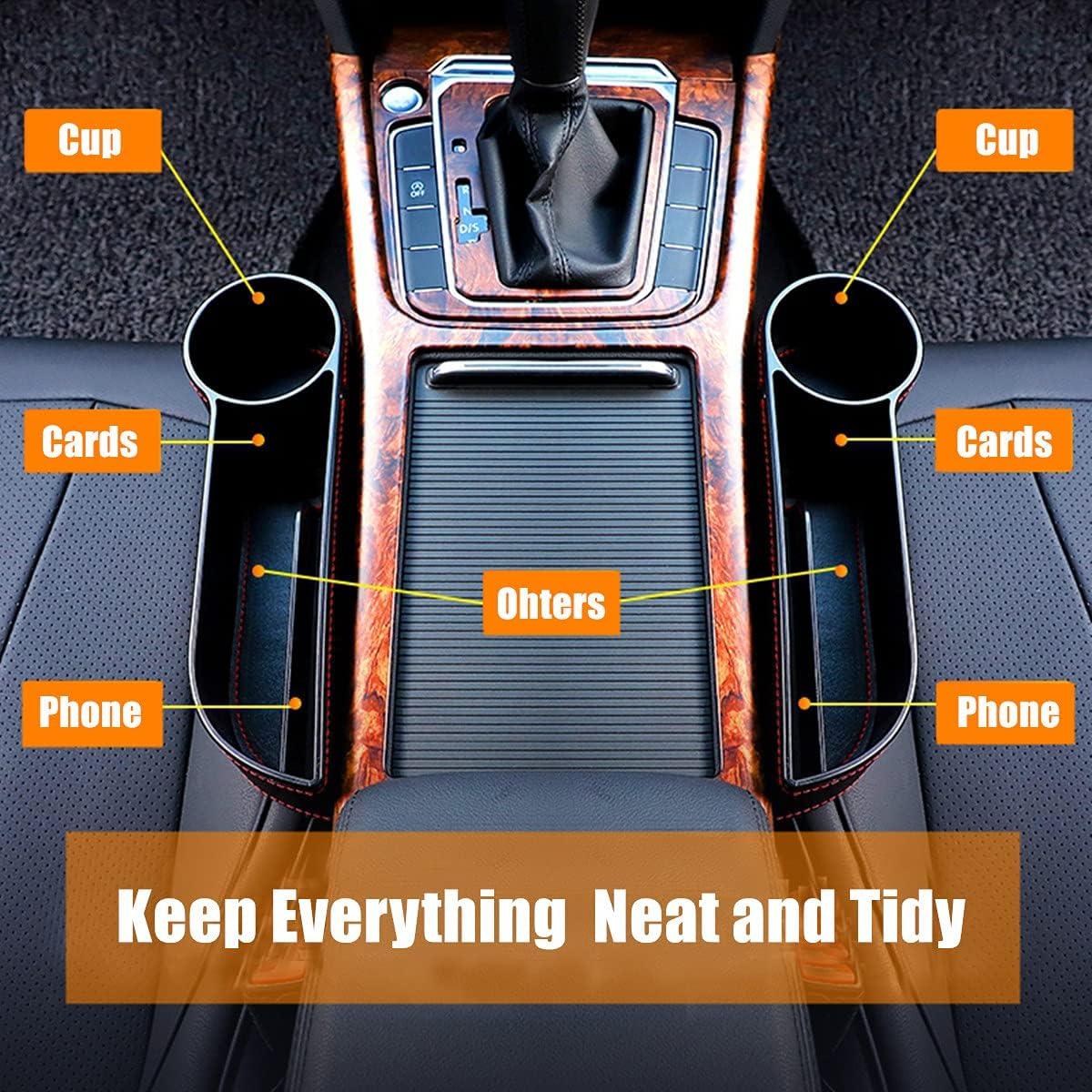 Organizador de Espacio entre Asientos Coforder Negro PU con Portavasos