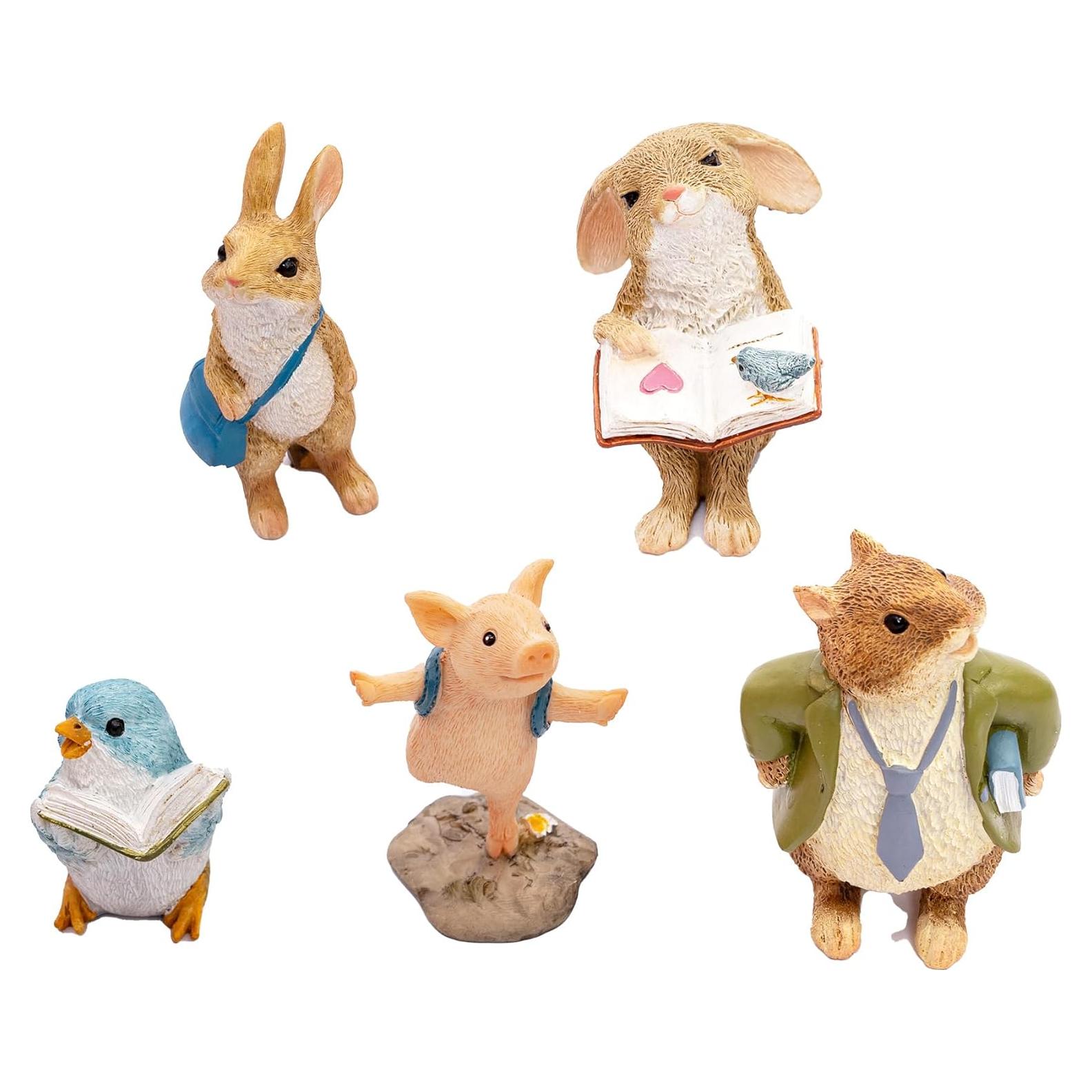 Kit de Miniaturas de Jardín de Hadas TZSSP - 5 Piezas de Animales