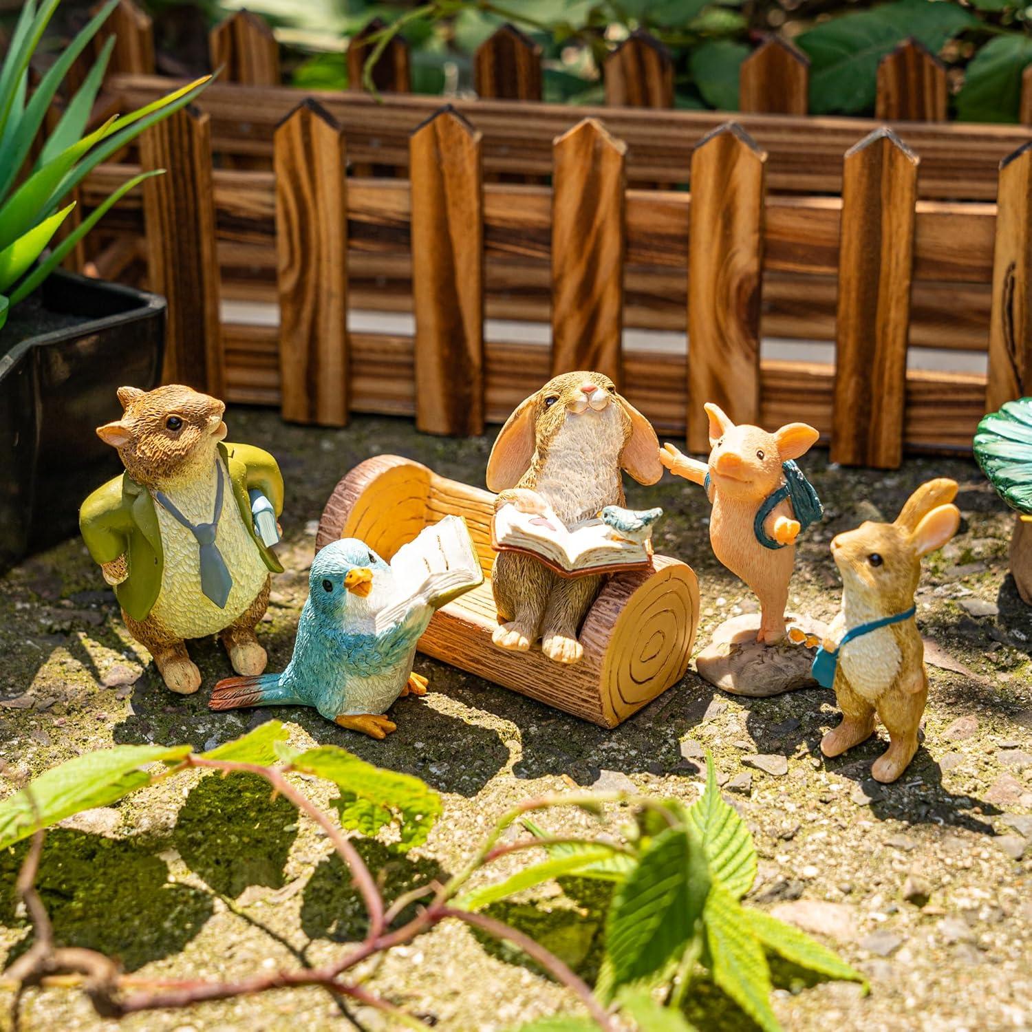 Kit de Miniaturas de Jardín de Hadas TZSSP - 5 Piezas de Animales