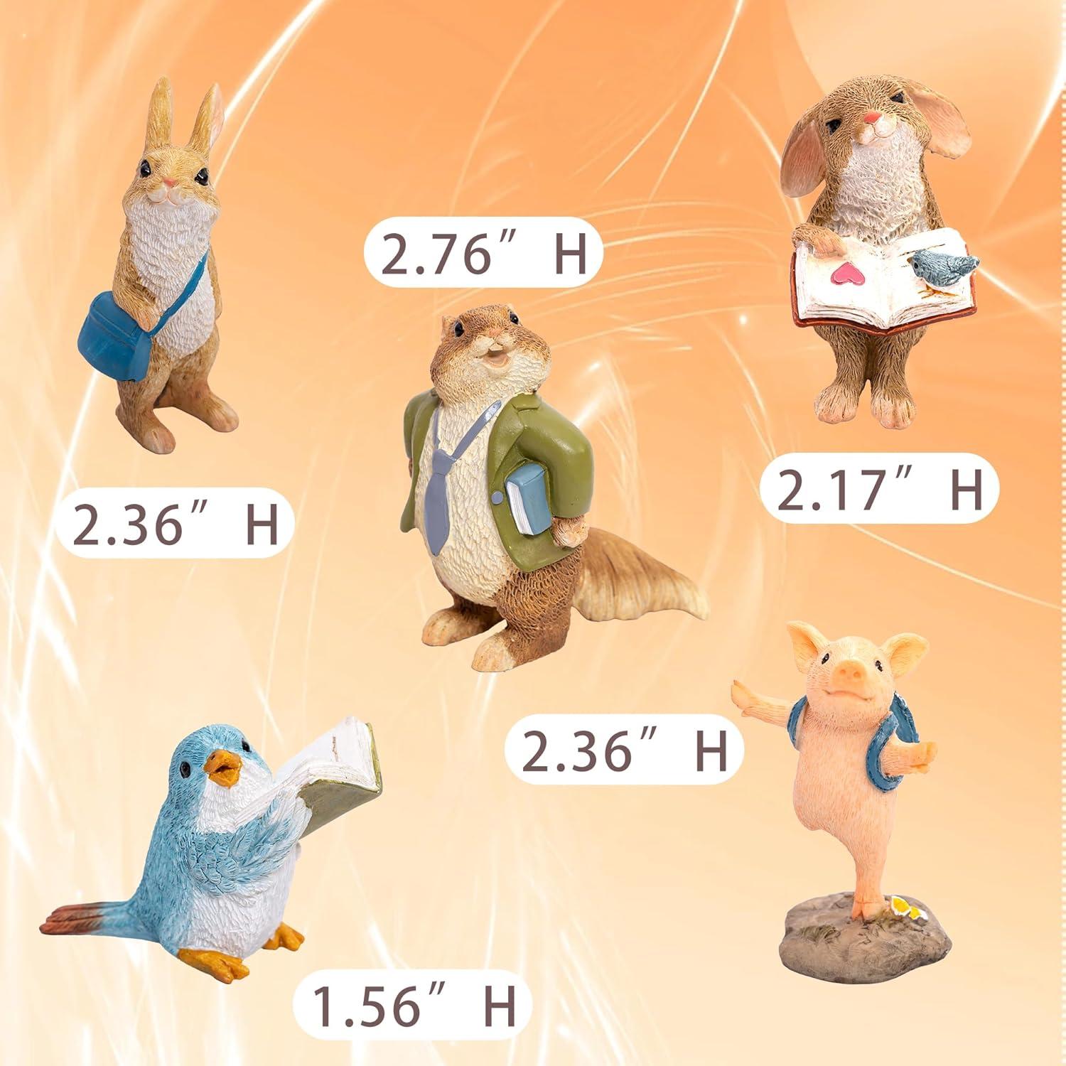 Kit de Miniaturas de Jardín de Hadas TZSSP - 5 Piezas de Animales