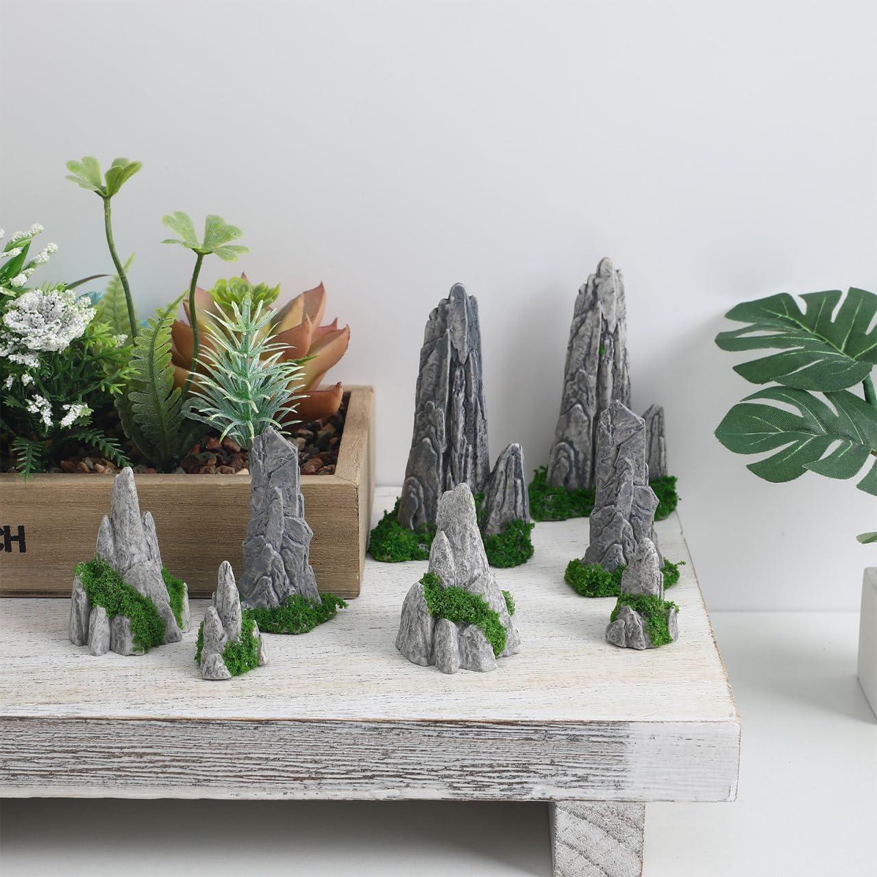 DOITOOL 8PCS Rocalla Miniatura de Resina para Jardín Zen