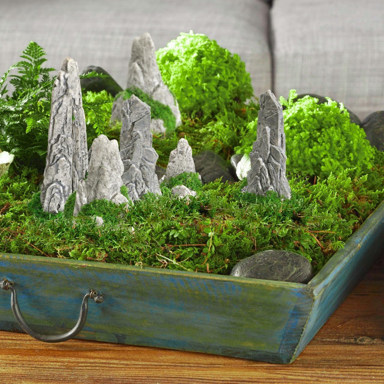 DOITOOL 8PCS Rocalla Miniatura de Resina para Jardín Zen