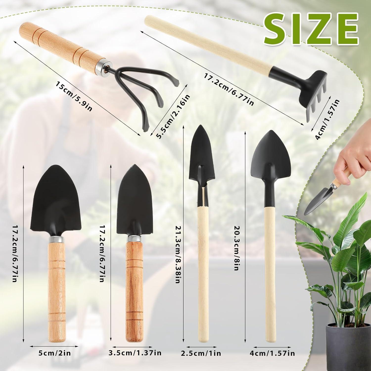 Kit de Jardinería Miniatura 6 Pcs Sibba - Herramientas de Interior