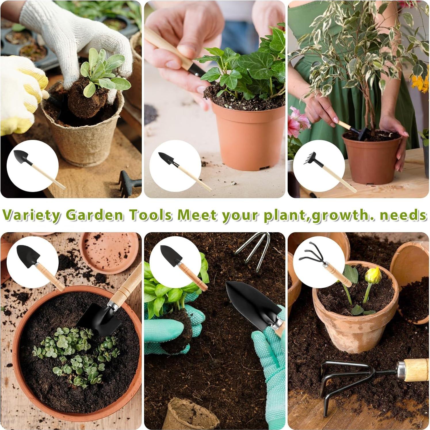 Kit de Jardinería Miniatura 6 Pcs Sibba - Herramientas de Interior