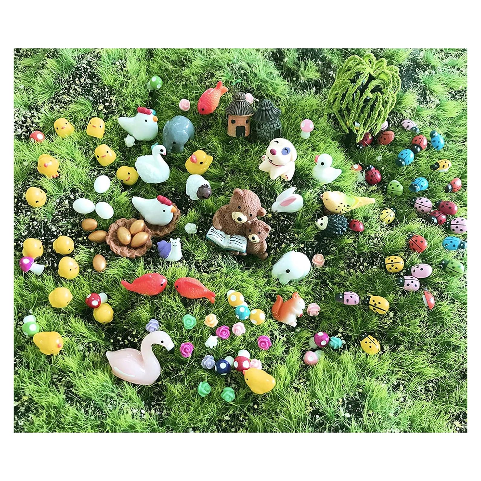 101 Piezas Animales Miniatura JKanruh para Jardín de Hadas
