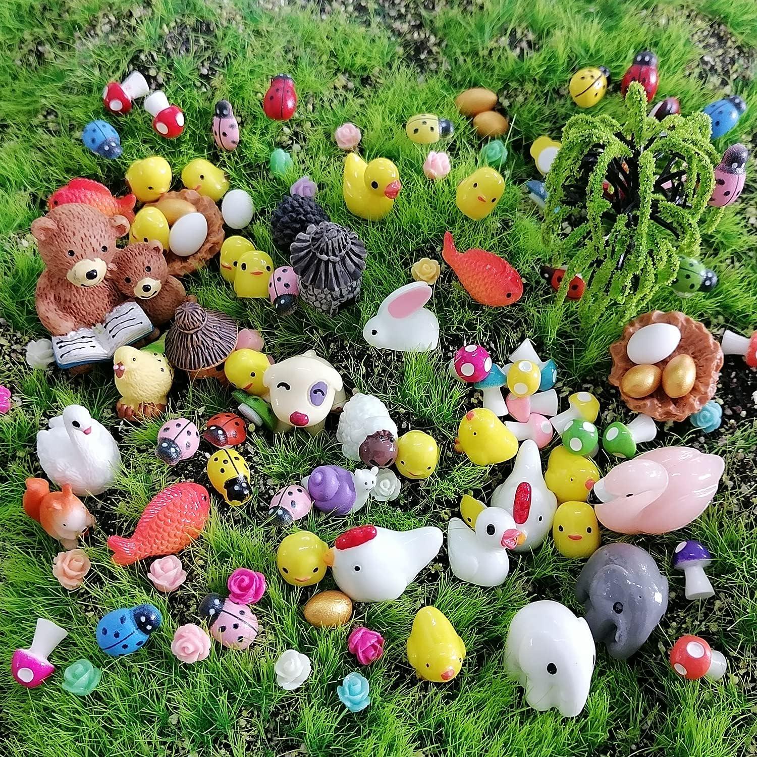 101 Piezas Animales Miniatura JKanruh para Jardín de Hadas