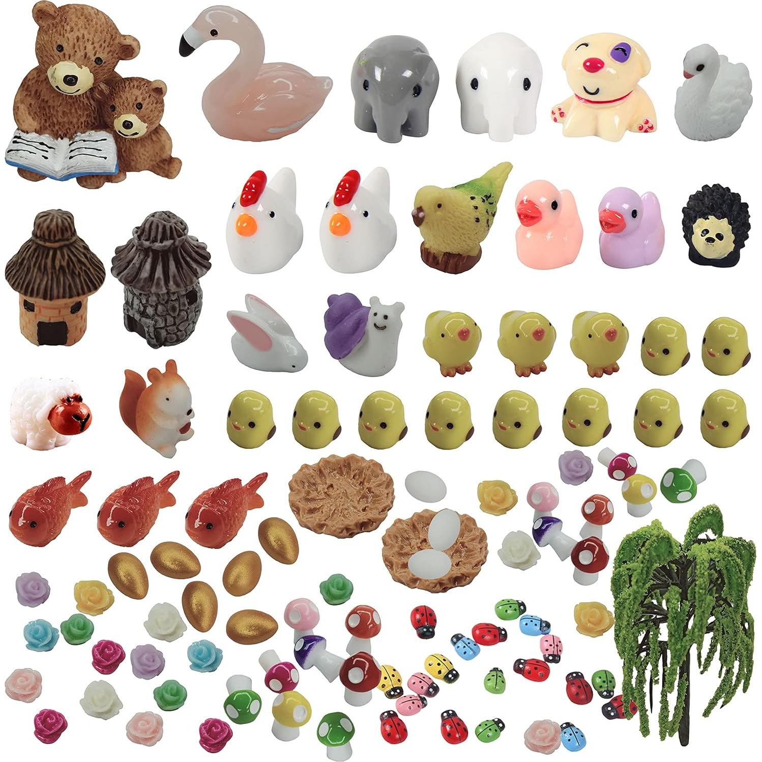 101 Piezas Animales Miniatura JKanruh para Jardín de Hadas