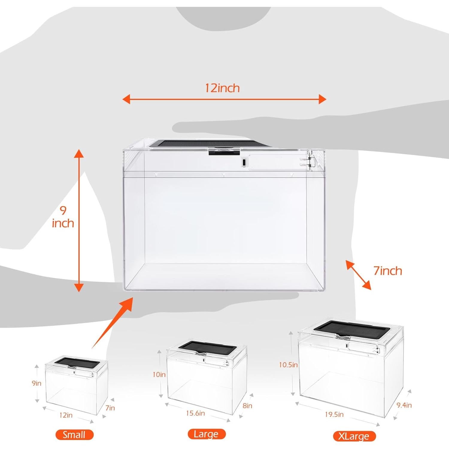Terrario Pequeño AZV 30.48x22.86x17.78 cm con Accesorios