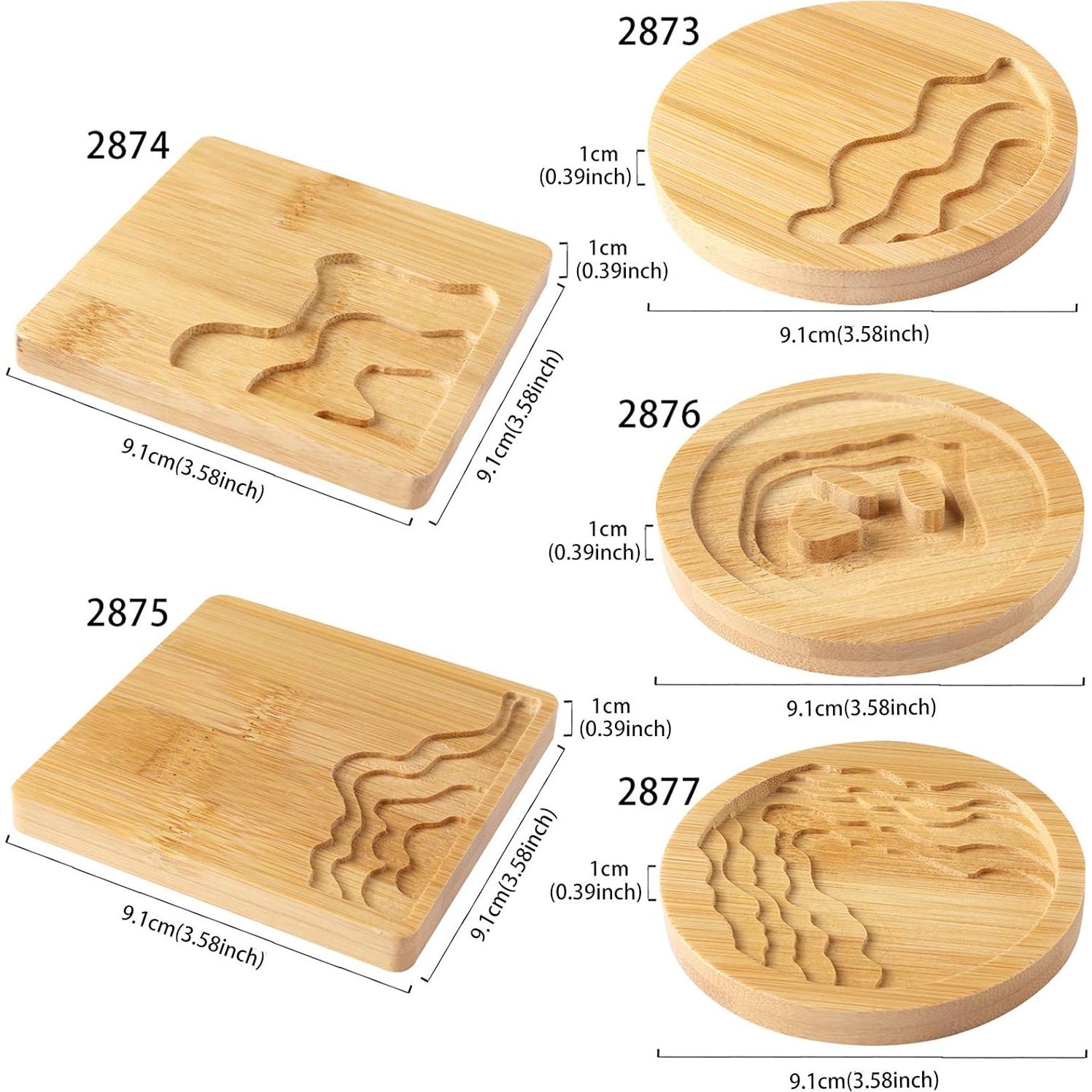 Juego de Posavasos de Madera FUNSHOWCASE 5 Piezas DIY Resina