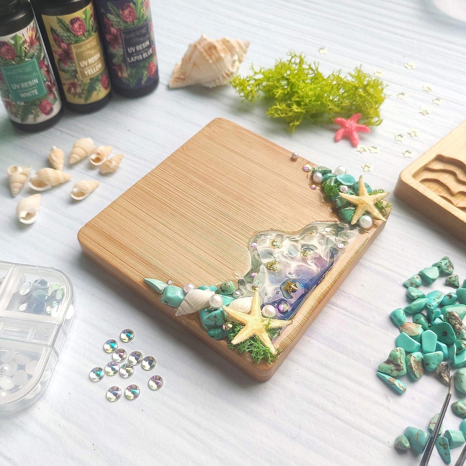 Juego de Posavasos de Madera FUNSHOWCASE 5 Piezas DIY Resina