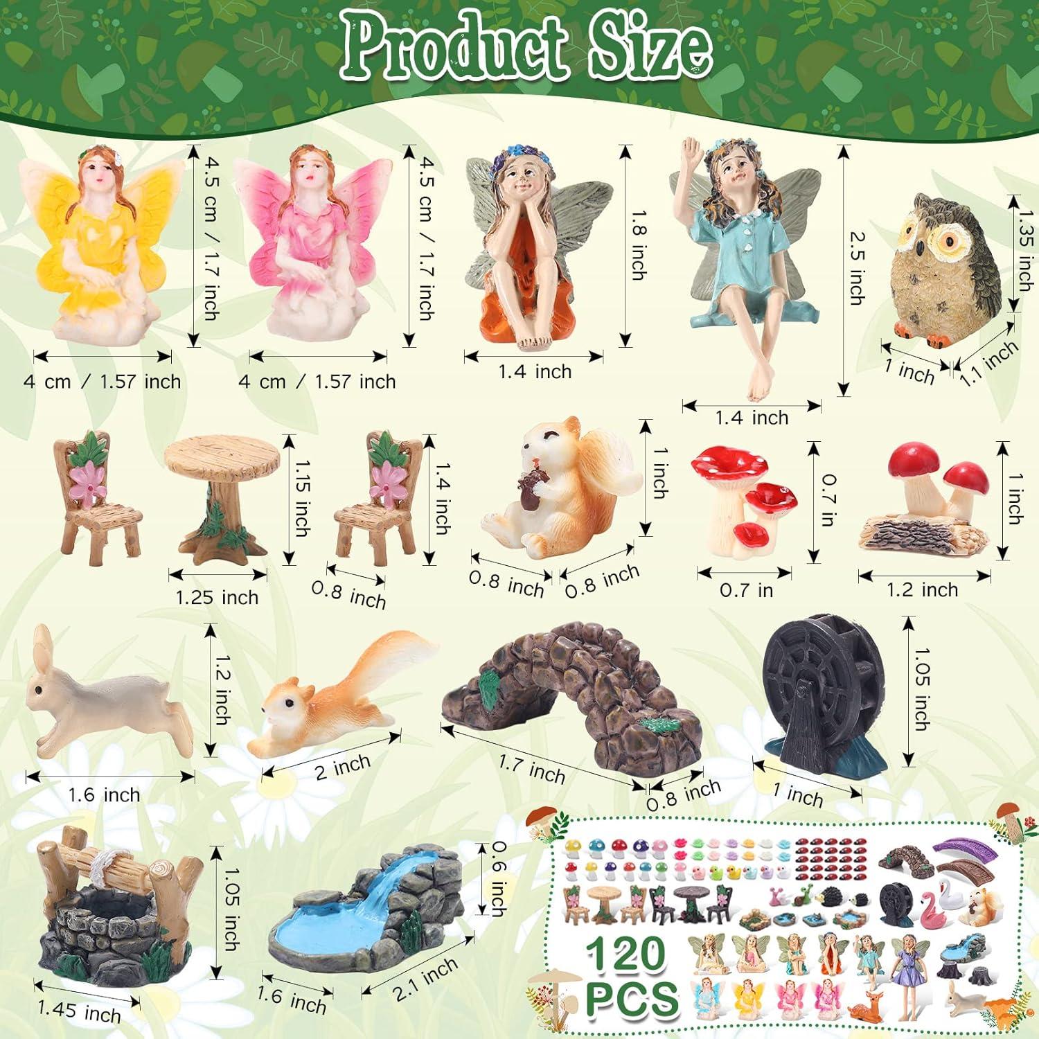 Kit de Jardín 120 Piezas Accesorios Miniaturas Unittype