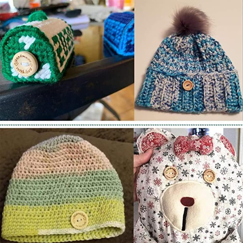 Botones de Madera Akittyya - 150 Piezas 15mm/20mm/25mm