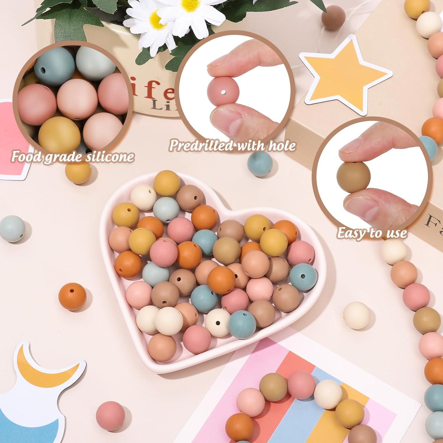 100 Perlas de Silicona Multicolor 15mm JarThenaAMCS DIY