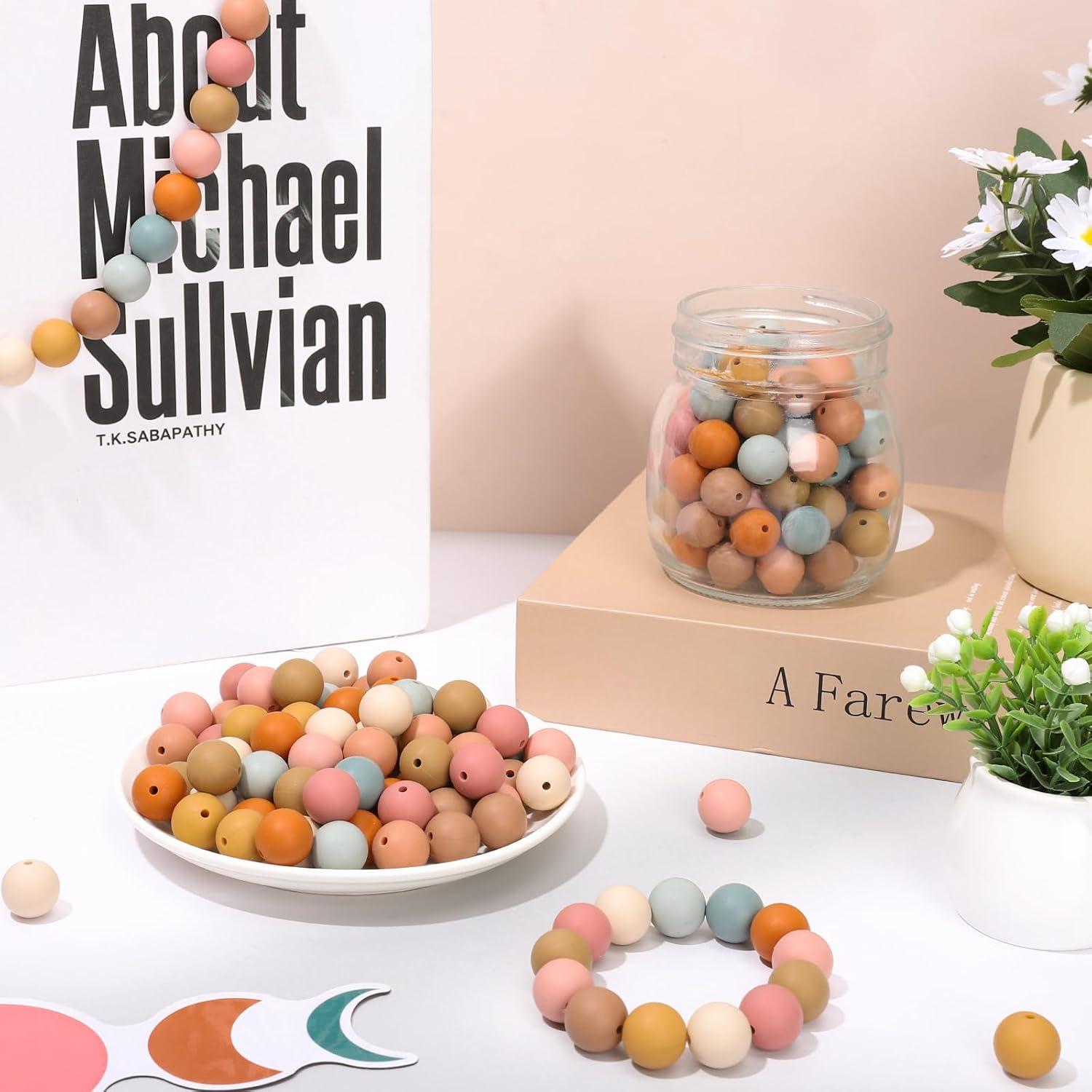 100 Perlas de Silicona Multicolor 15mm JarThenaAMCS DIY