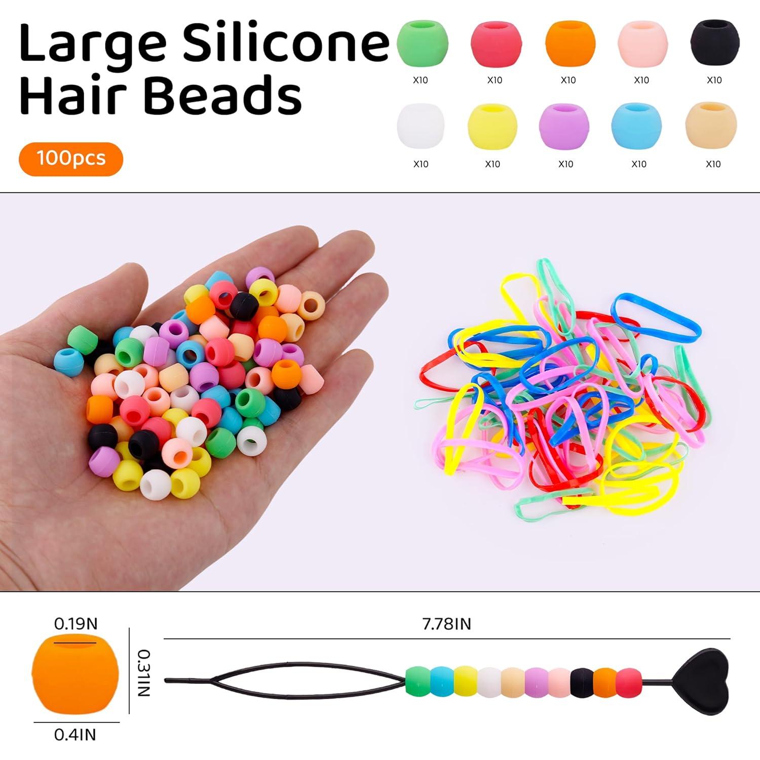 100 Perlas de Silicona para Cabello Jyukan - Accesorios Coloridos