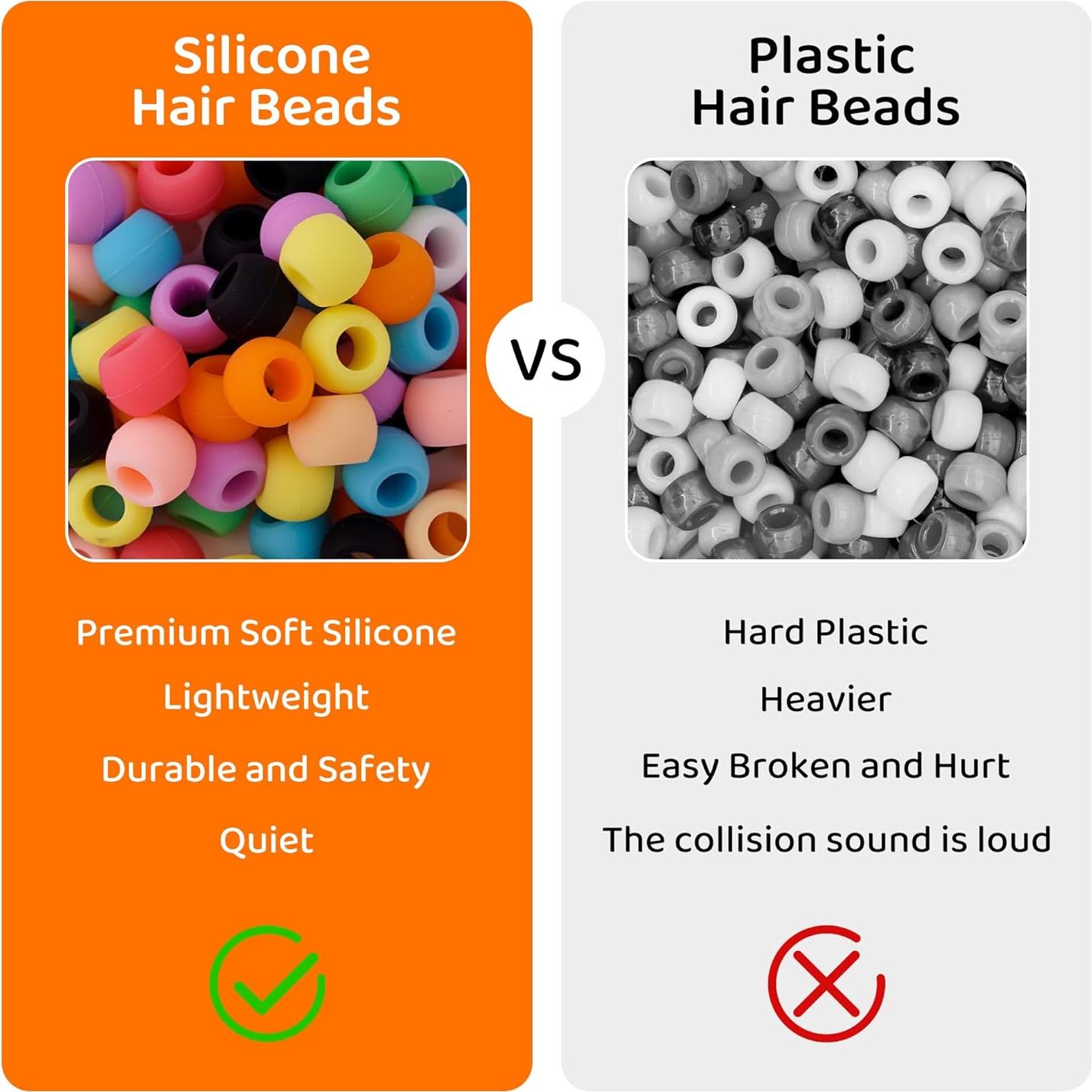 100 Perlas de Silicona para Cabello Jyukan - Accesorios Coloridos