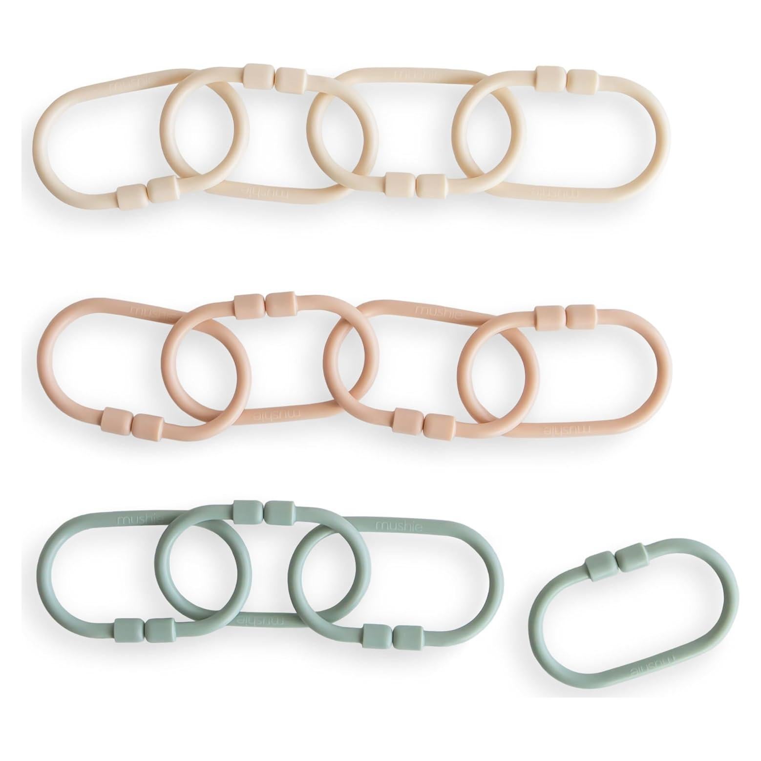 Juguete de Anillos de Cadena mushie 12 Piezas para Bebés