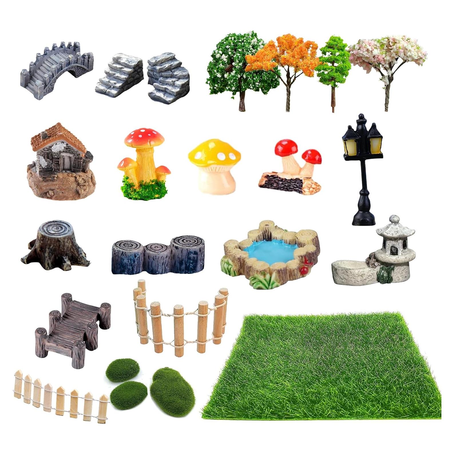 23 Piezas Miniaturas Jardín Hadas Julang Decoraciones Arañas
