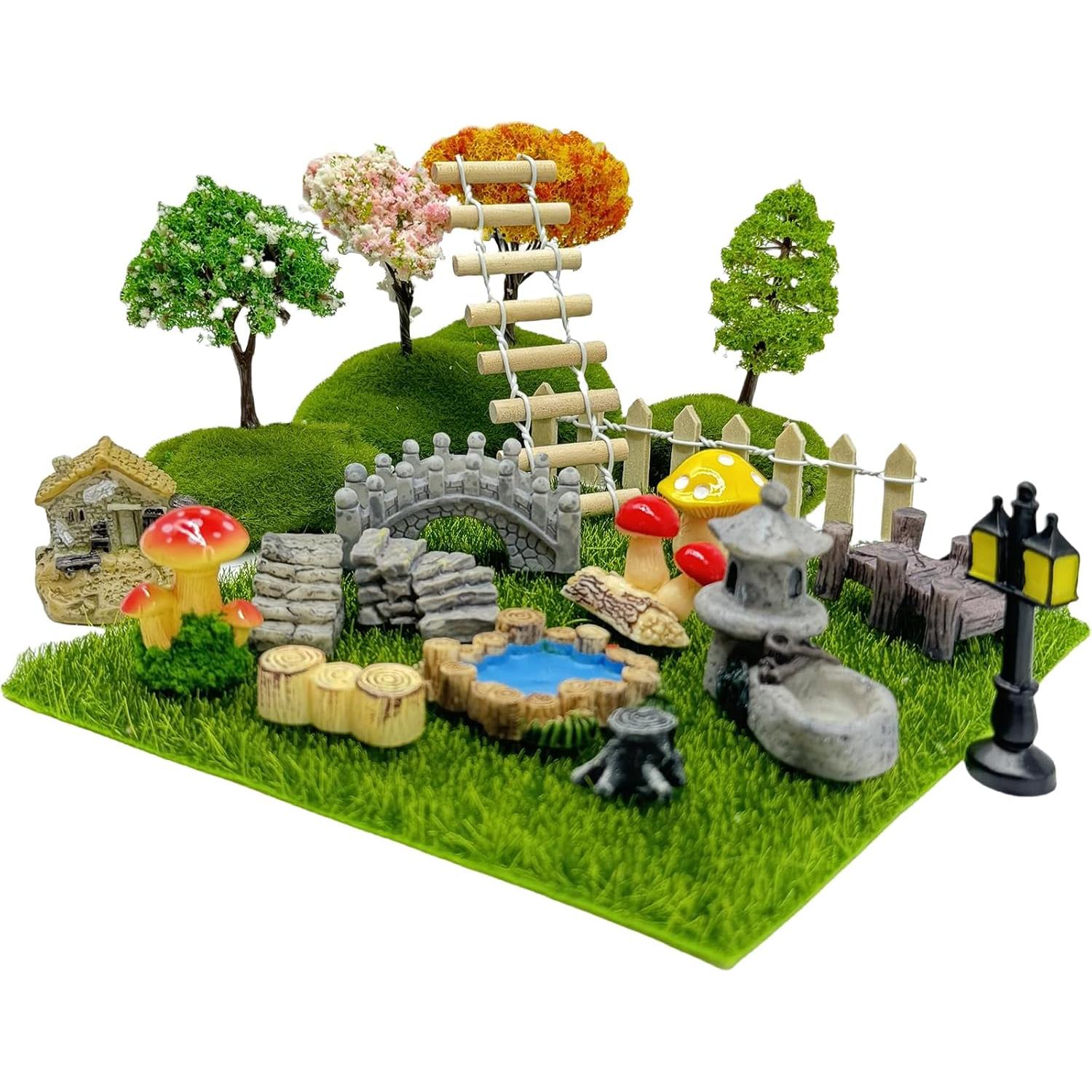 23 Piezas Miniaturas Jardín Hadas Julang Decoraciones Arañas