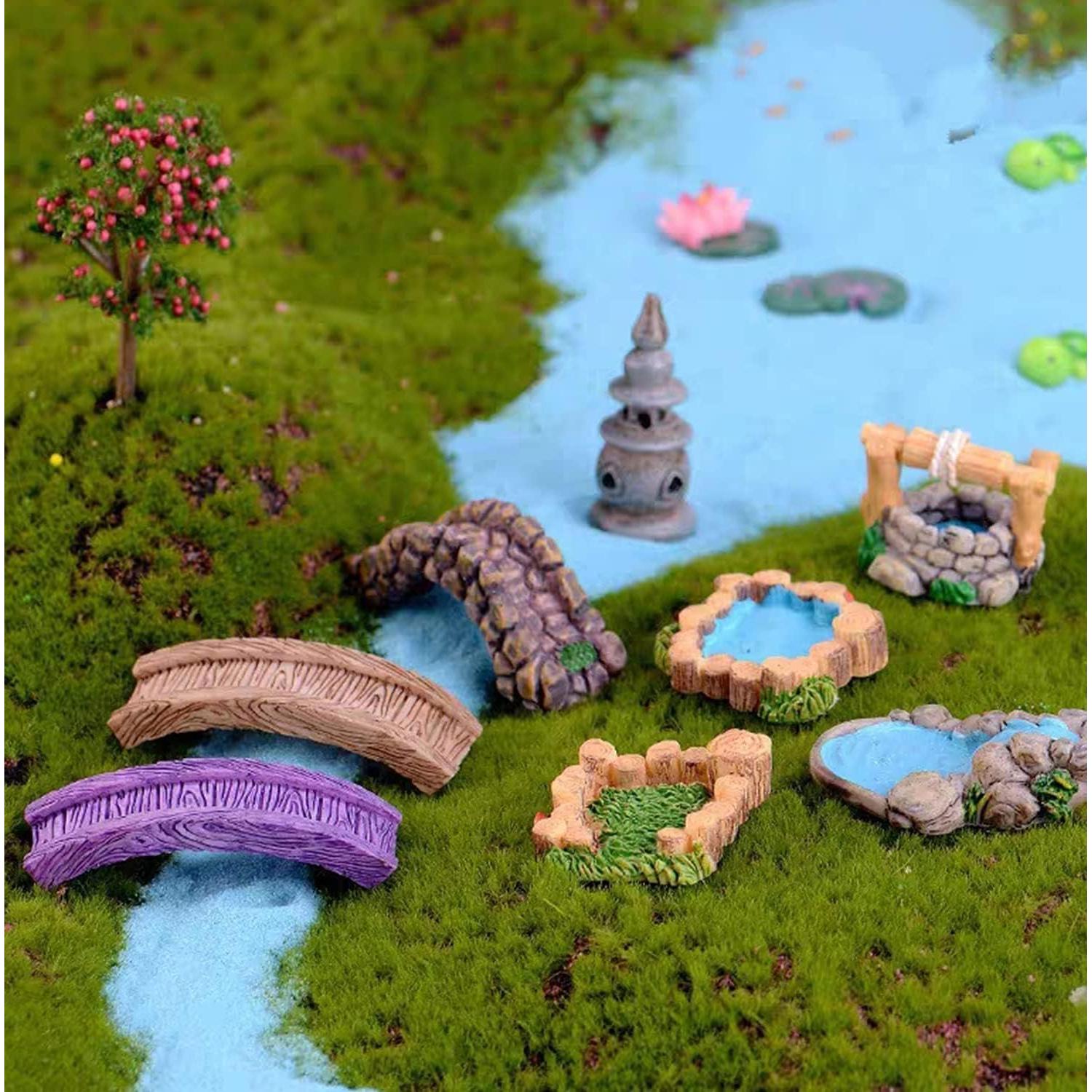 Kit Mini Accesorios Jardín de Hadas ZhangyiHot - Puente Resina