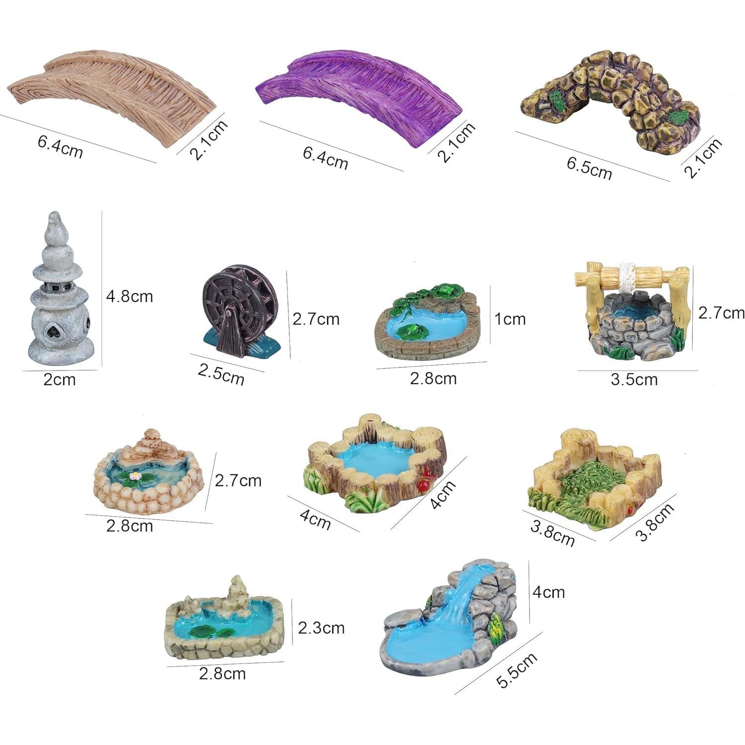 Kit Mini Accesorios Jardín de Hadas ZhangyiHot - Puente Resina