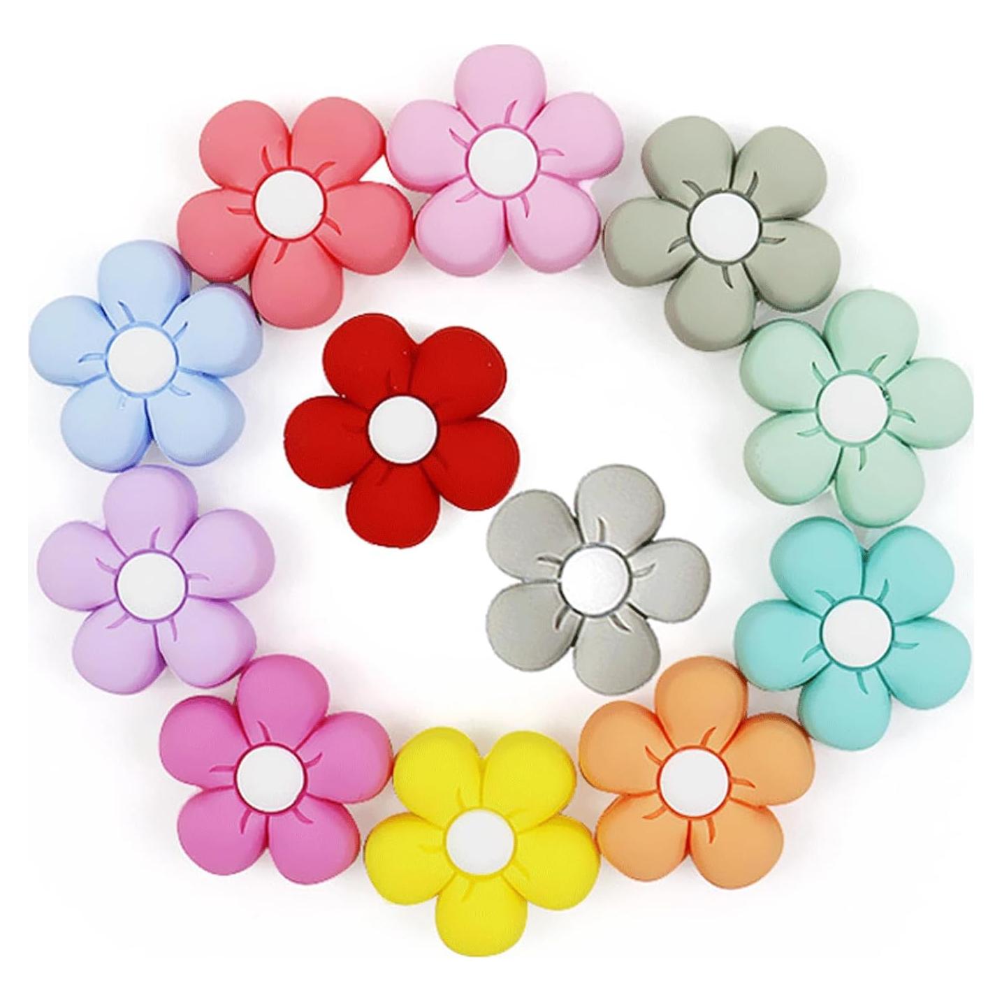 12 Perlas de Silicona Flores Margarita HIZEMLK para Manualidades