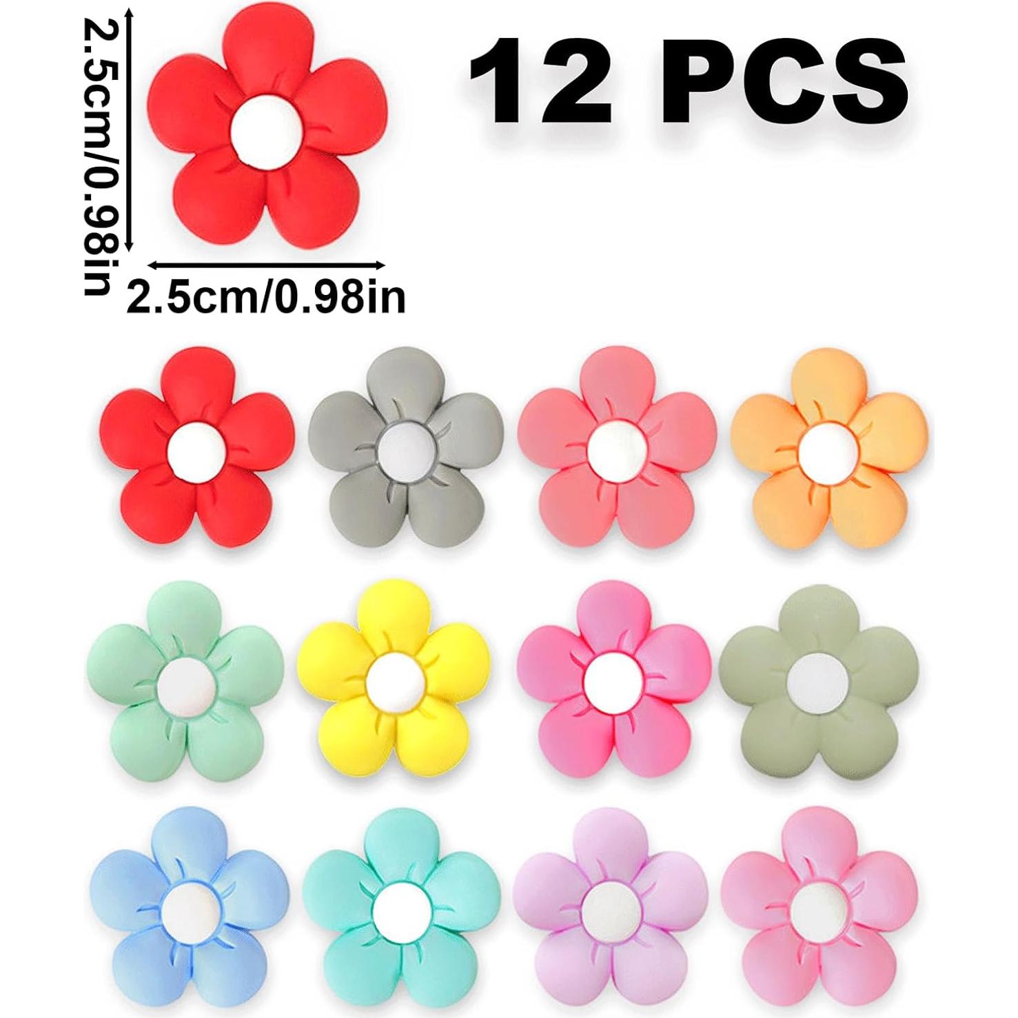 12 Perlas de Silicona Flores Margarita HIZEMLK para Manualidades