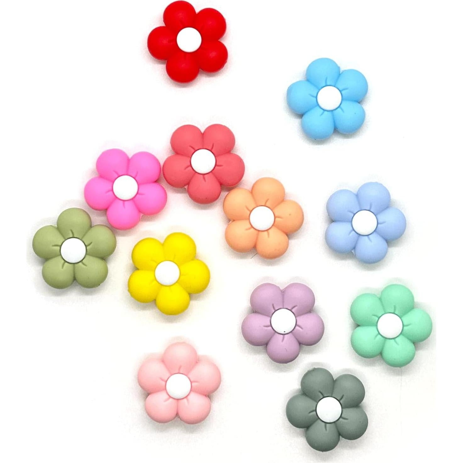 12 Perlas de Silicona Flores Margarita HIZEMLK para Manualidades