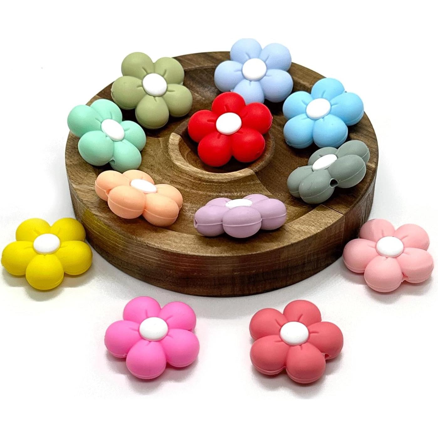 12 Perlas de Silicona Flores Margarita HIZEMLK para Manualidades