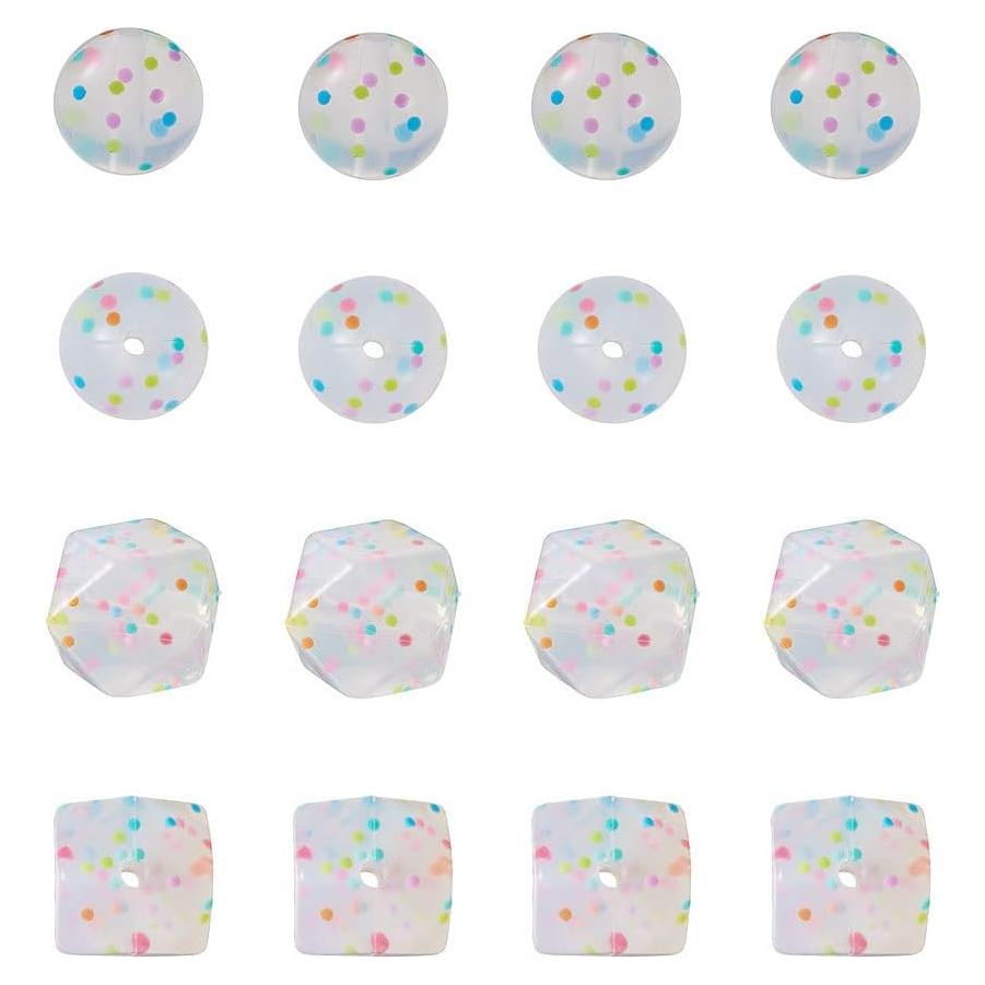 20 Perlas de Silicona Transparente con Confeti PH PandaHall 15mm