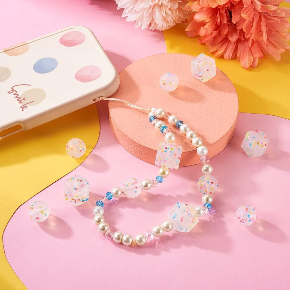 20 Perlas de Silicona Transparente con Confeti PH PandaHall 15mm