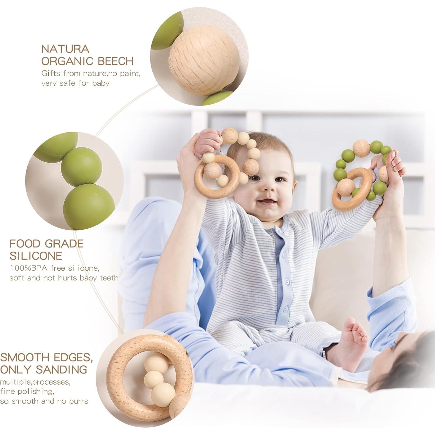 Set de 2 Pulseras de Silicona y Haya Promise Babe para Bebés