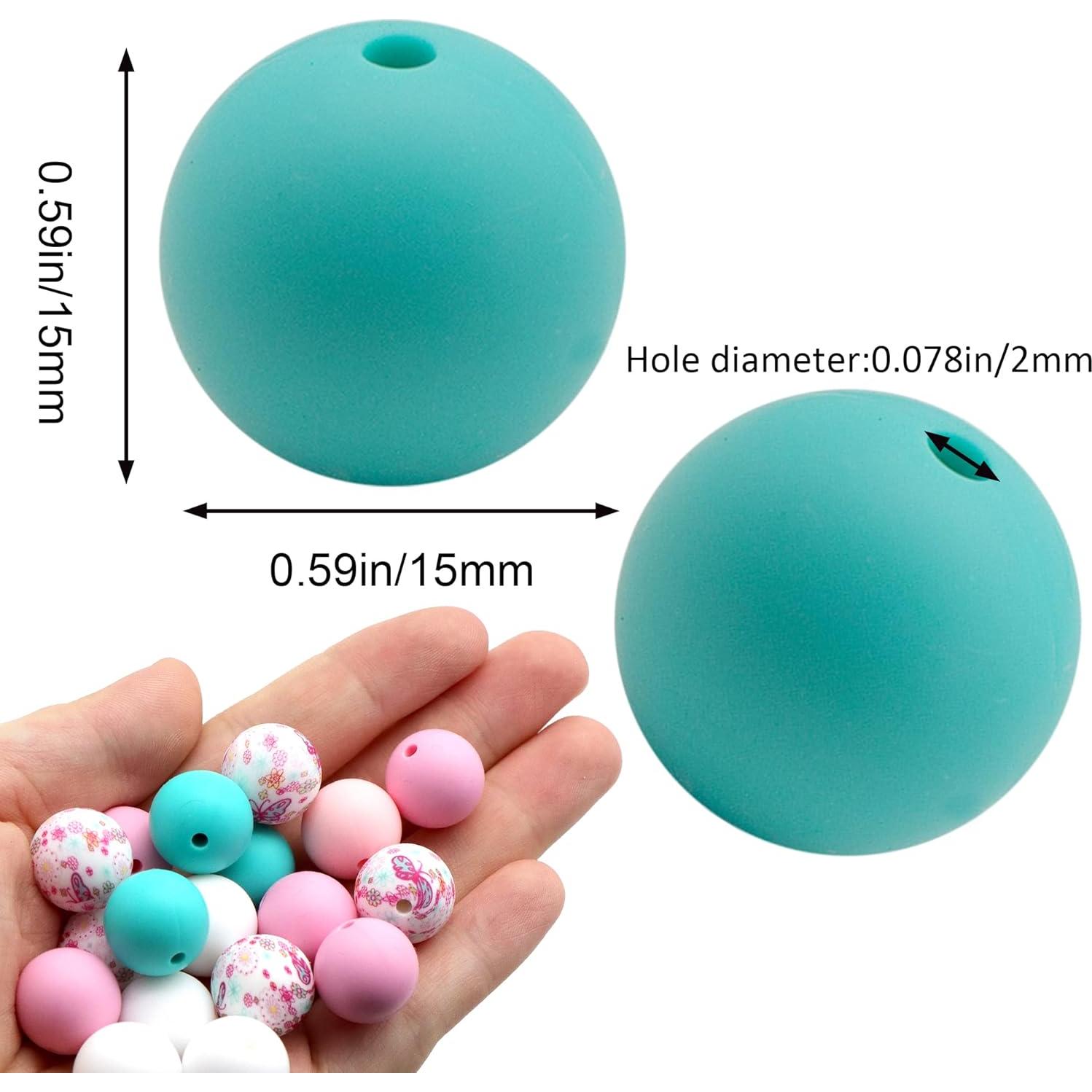 Perlas de Silicona 15mm Accesorios David 50 Piezas Flores