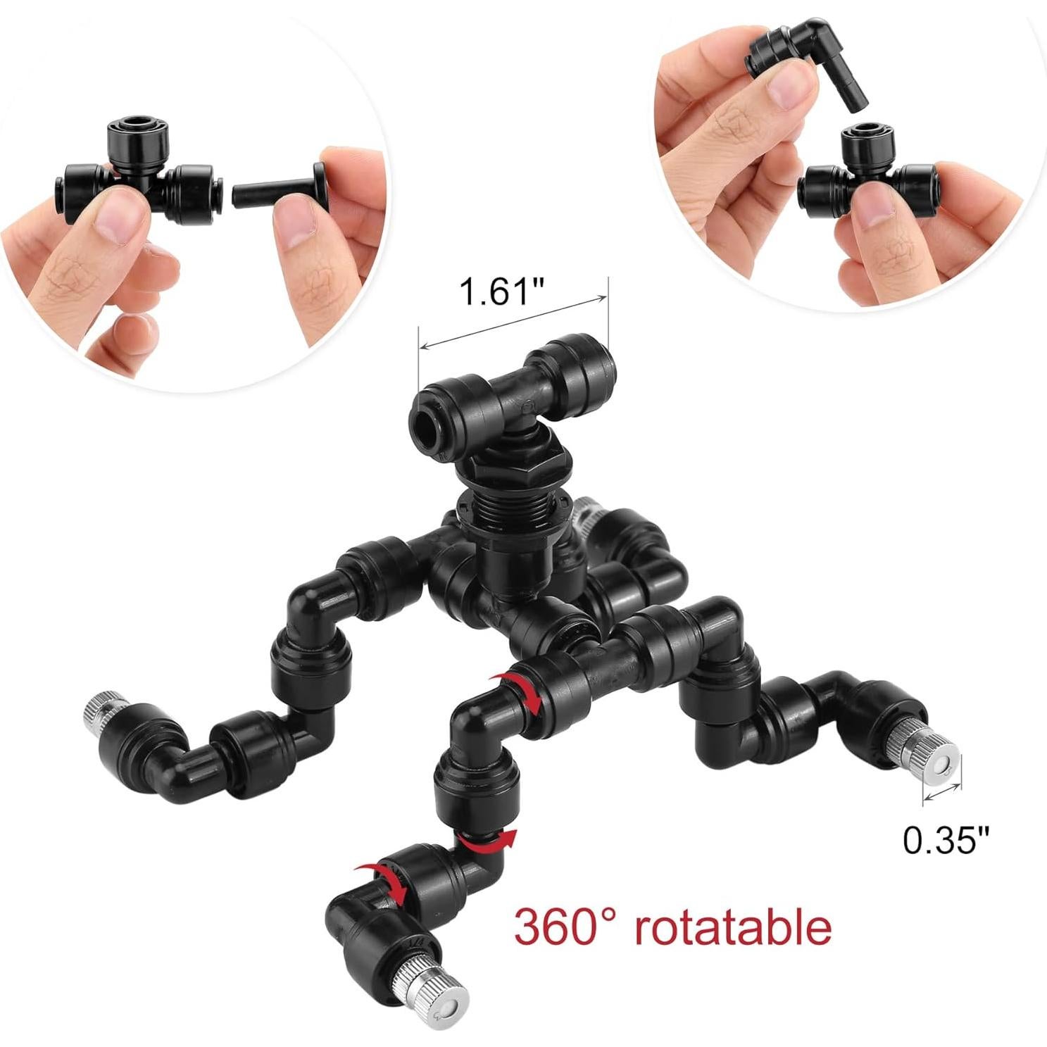 Boquilla Nebulizadora CozyCabin 4 Cabezas 360° para Reptiles