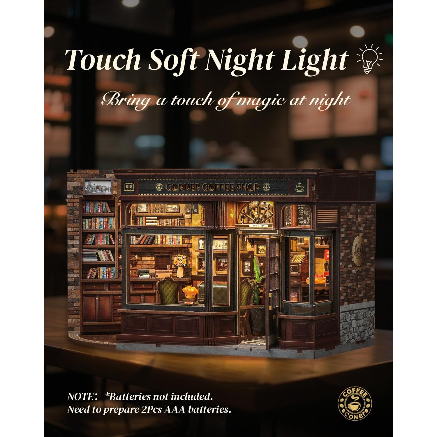 Kit de Rincón de Libros Cutefun - Cafetería en Esquina DIY