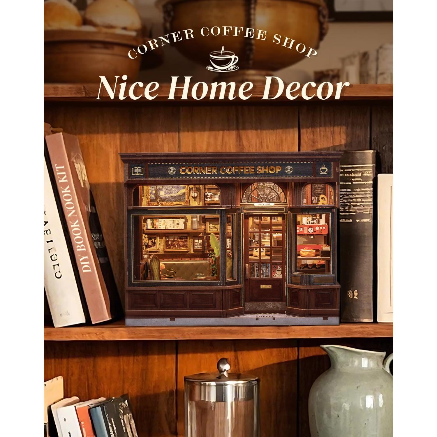 Kit de Rincón de Libros Cutefun - Cafetería en Esquina DIY