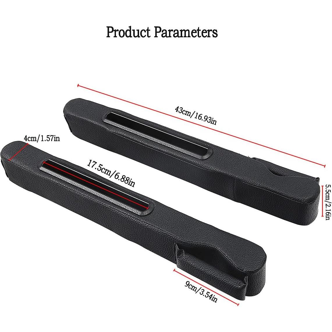 Relleno Espacio entre Asientos DEEYOTA 2 Piezas Negro