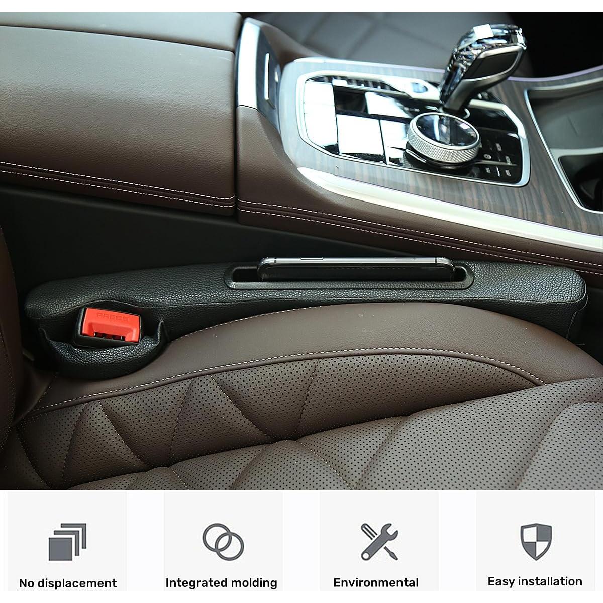 Relleno Espacio entre Asientos DEEYOTA 2 Piezas Negro