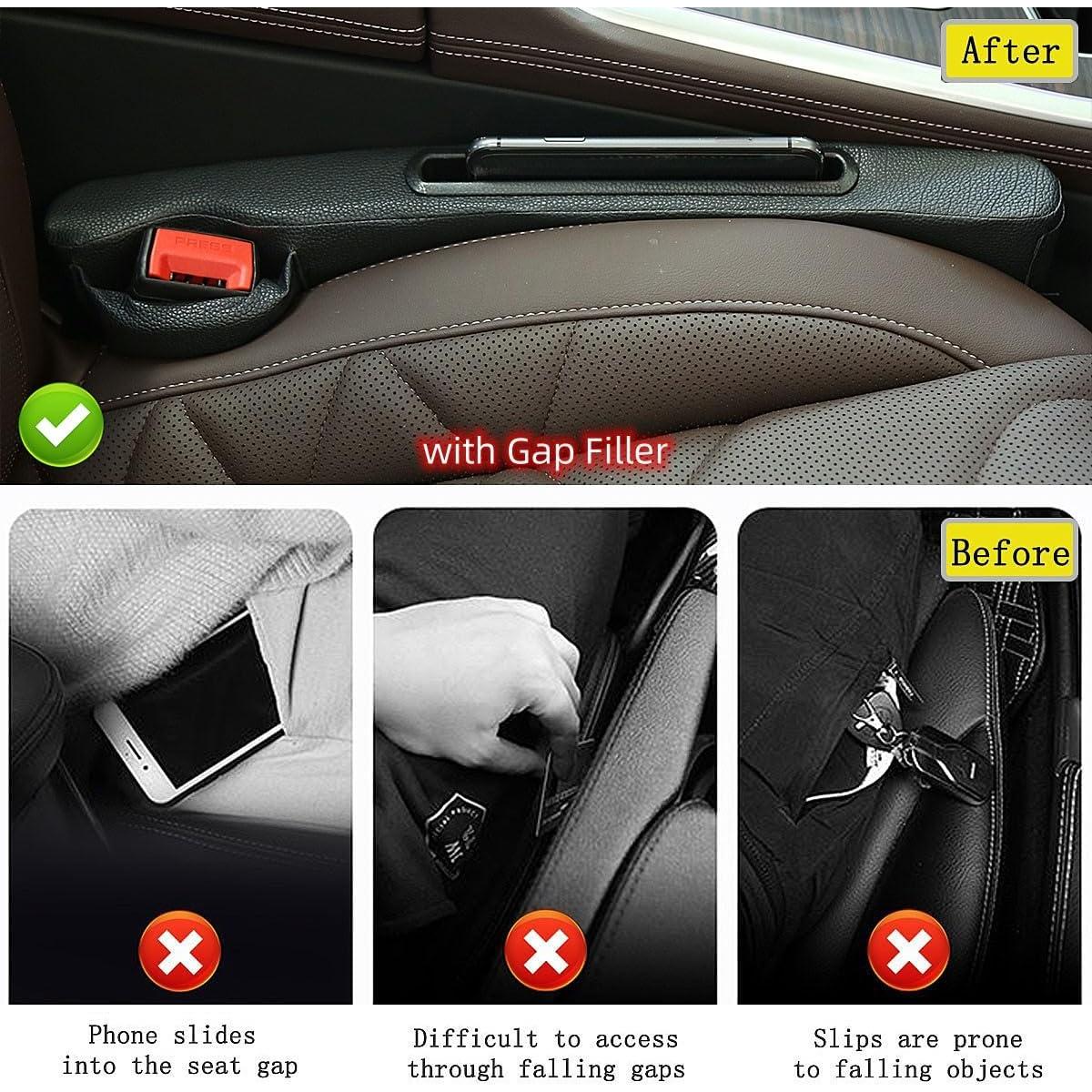 Relleno Espacio entre Asientos DEEYOTA 2 Piezas Negro